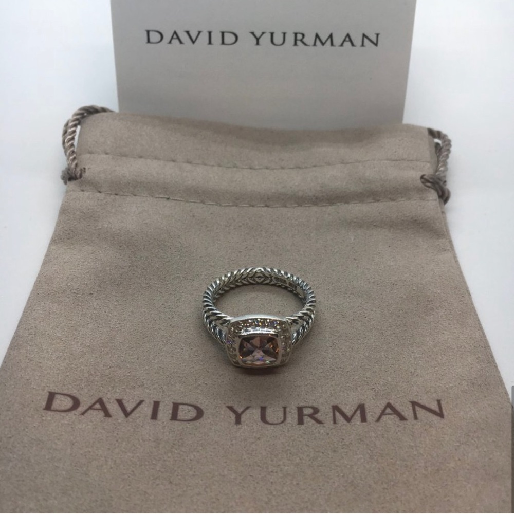 David Yurman Petite Albion Ring with Morganite and diamonds